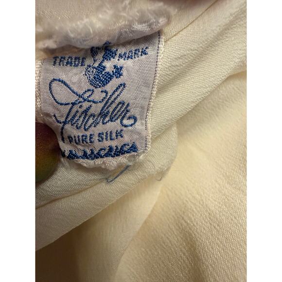 Vintage Fischer Pure Silk Lace Nightgown Slip Dress S/M? Ivory Lingerie Bridal - Picture 6 of 8